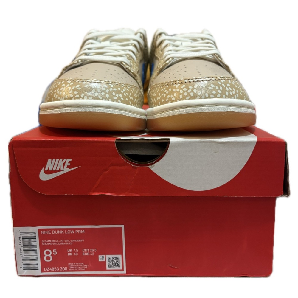 New Nike Dunk Low PRM Tan and White Sneakers